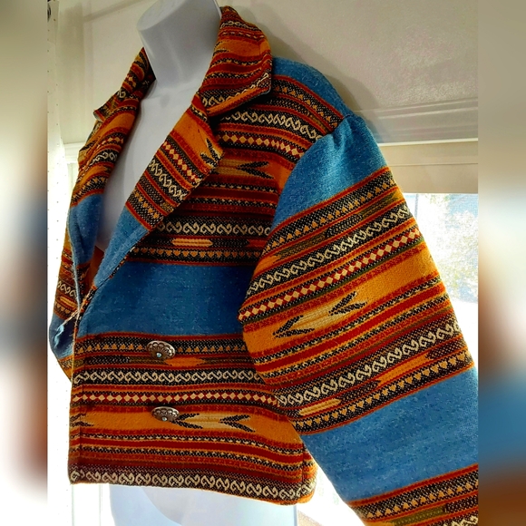 PACO SOLÉR- Rare Paco Solér Womens Medium Vintage Aztec Navajo MultiColor Jacket - Picture 11 of 15
